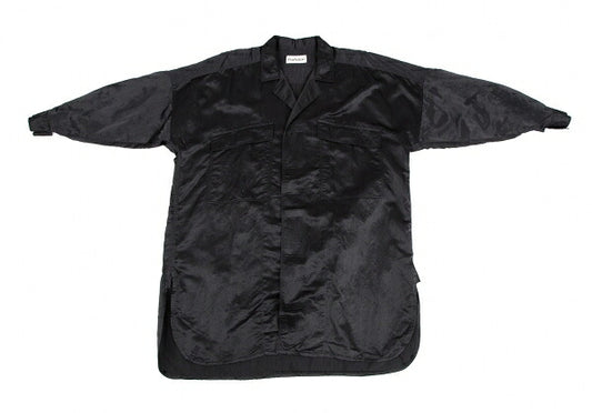 Plantation Velcro Nylon Satin Shirt Jacket Black Size M