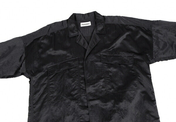 Plantation Velcro Nylon Satin Shirt Jacket Black Size M