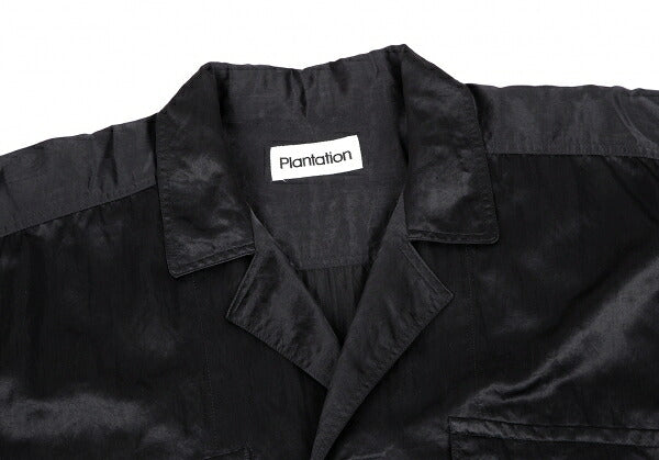 Plantation Velcro Nylon Satin Shirt Jacket Black Size M