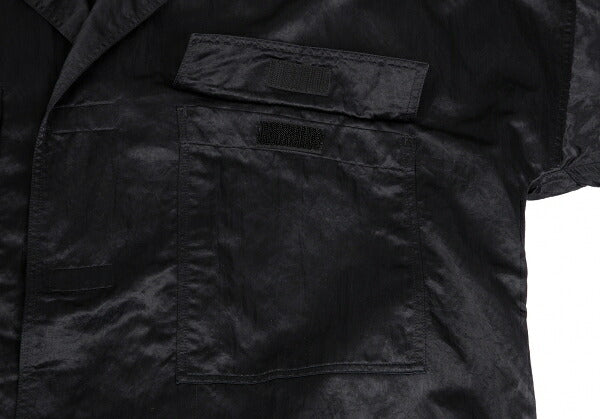 Plantation Velcro Nylon Satin Shirt Jacket Black Size M