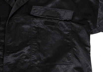 Plantation Velcro Nylon Satin Shirt Jacket Black Size M