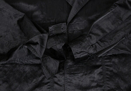 Plantation Velcro Nylon Satin Shirt Jacket Black Size M