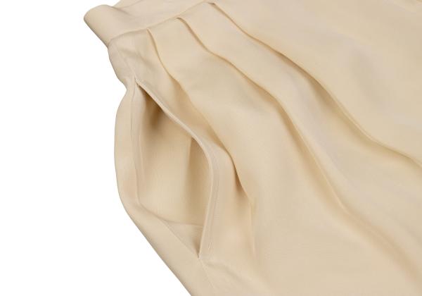 ISSEY MIYAKE Silk Tuck Design Pants Cream Size M