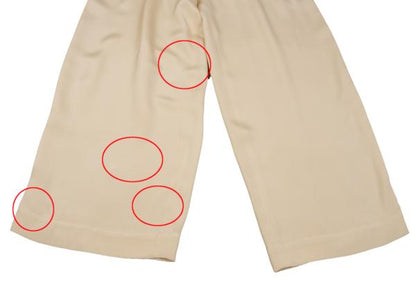 ISSEY MIYAKE Silk Tuck Design Pants Cream Size M