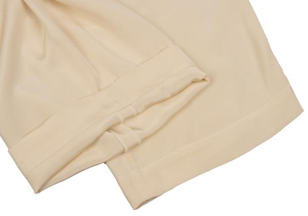ISSEY MIYAKE Silk Tuck Design Pants Cream Size M