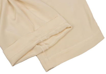 ISSEY MIYAKE Silk Tuck Design Pants Cream Size M