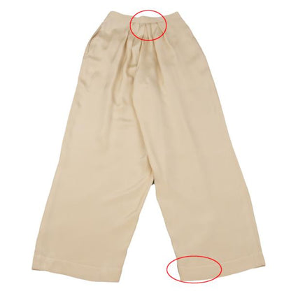 ISSEY MIYAKE Silk Tuck Design Pants Cream Size M