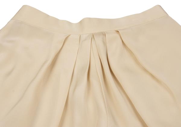 ISSEY MIYAKE Silk Tuck Design Pants Cream Size M
