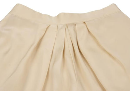 ISSEY MIYAKE Silk Tuck Design Pants Cream Size M
