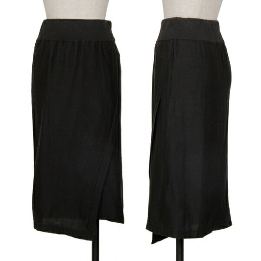 ISSEY MIYAKE Cotton Bias Cut Design Midi Skirt Black Size M