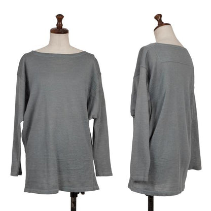 ISSEY MIYAKE Linen Patchwork Sweater Gray-Blue Size M