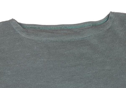 ISSEY MIYAKE Linen Patchwork Sweater Gray-Blue Size M