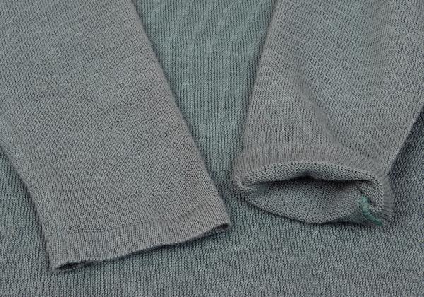 ISSEY MIYAKE Linen Patchwork Sweater Gray-Blue Size M