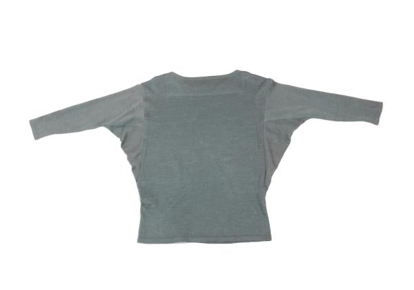ISSEY MIYAKE Linen Patchwork Sweater Gray-Blue Size M