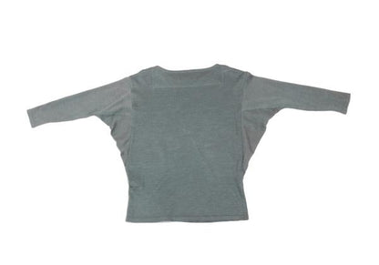 ISSEY MIYAKE Linen Patchwork Sweater Gray-Blue Size M