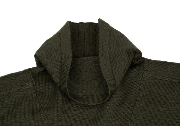ISSEY MIYAKE V-Neck Knit Blend Sweater Khaki Size M