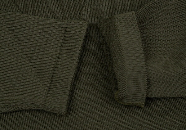 ISSEY MIYAKE V-Neck Knit Blend Sweater Khaki Size M