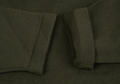 ISSEY MIYAKE V-Neck Knit Blend Sweater Khaki Size M