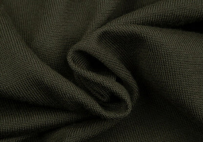 ISSEY MIYAKE V-Neck Knit Blend Sweater Khaki Size M