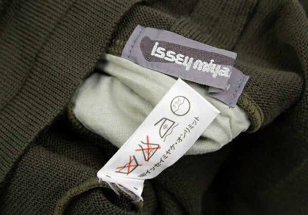 ISSEY MIYAKE V-Neck Knit Blend Sweater Khaki Size M
