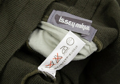 ISSEY MIYAKE V-Neck Knit Blend Sweater Khaki Size M