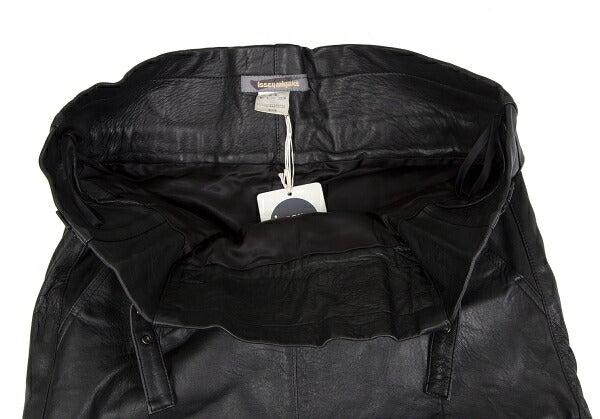 ISSEY MIYAKE High Waist Belted Leather Skirt Black Size 9