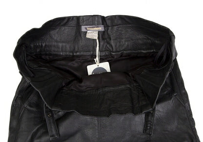 ISSEY MIYAKE High Waist Belted Leather Skirt Black Size 9