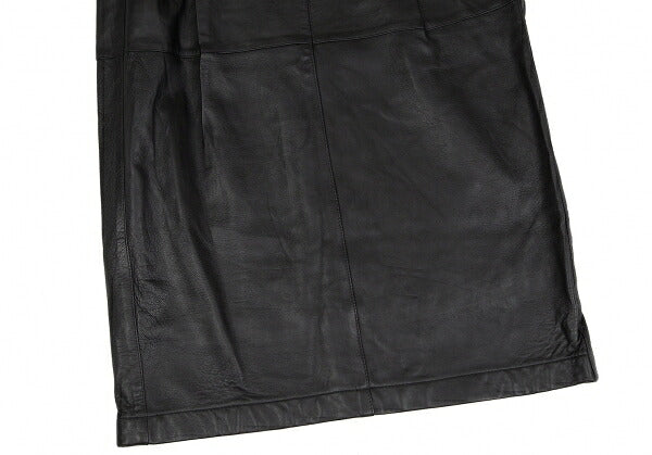 ISSEY MIYAKE High Waist Belted Leather Skirt Black Size 9