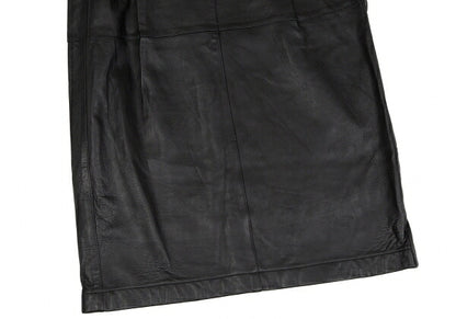 ISSEY MIYAKE High Waist Belted Leather Skirt Black Size 9