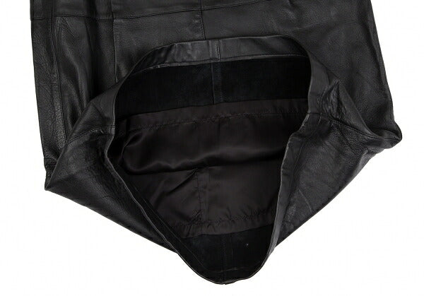 ISSEY MIYAKE High Waist Belted Leather Skirt Black Size 9