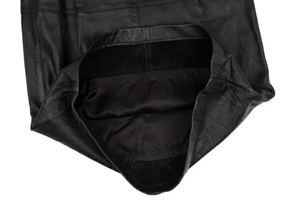 ISSEY MIYAKE High Waist Belted Leather Skirt Black Size 9