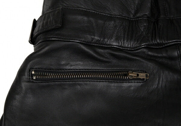 ISSEY MIYAKE High Waist Belted Leather Skirt Black Size 9