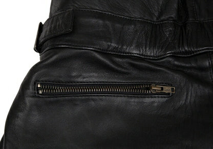 ISSEY MIYAKE High Waist Belted Leather Skirt Black Size 9