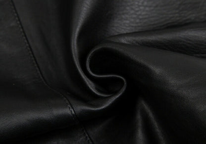 ISSEY MIYAKE High Waist Belted Leather Skirt Black Size 9