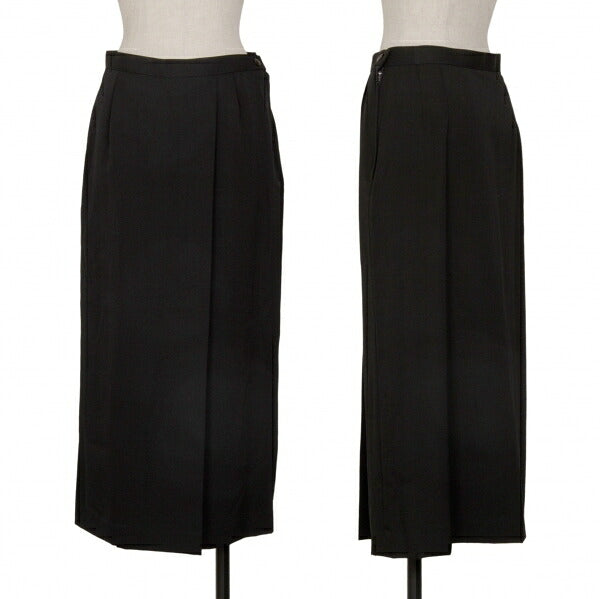 ISSEY MIYAKE Wool Gabardine Tuck Design Skirt Black Size M