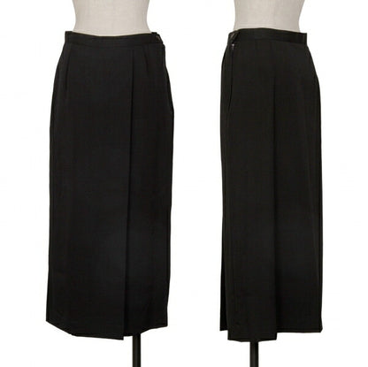 ISSEY MIYAKE Wool Gabardine Tuck Design Skirt Black Size M