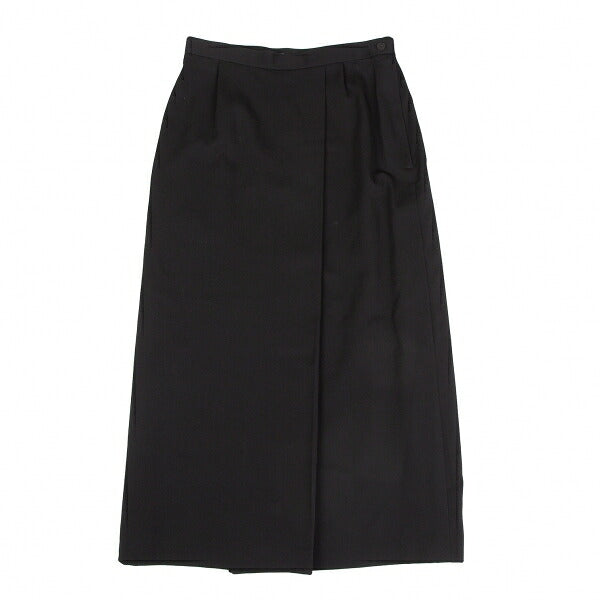 ISSEY MIYAKE Wool Gabardine Tuck Design Skirt Black Size M
