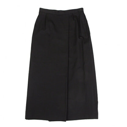 ISSEY MIYAKE Wool Gabardine Tuck Design Skirt Black Size M