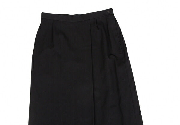 ISSEY MIYAKE Wool Gabardine Tuck Design Skirt Black Size M