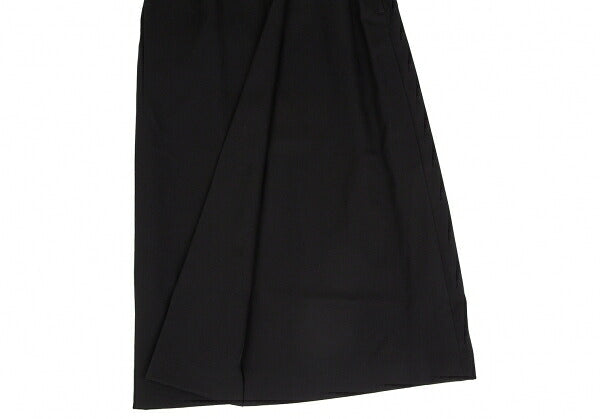 ISSEY MIYAKE Wool Gabardine Tuck Design Skirt Black Size M