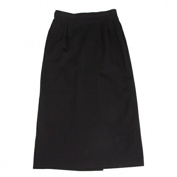ISSEY MIYAKE Wool Gabardine Tuck Design Skirt Black Size M