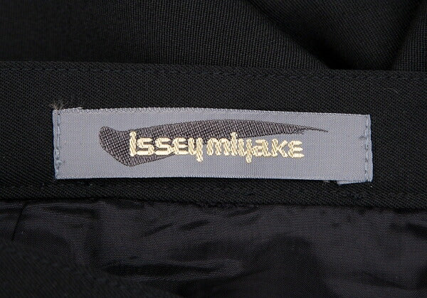 ISSEY MIYAKE Wool Gabardine Tuck Design Skirt Black Size M