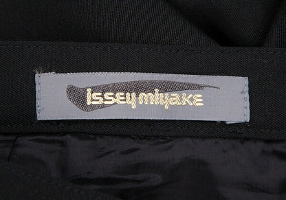 ISSEY MIYAKE Wool Gabardine Tuck Design Skirt Black Size M