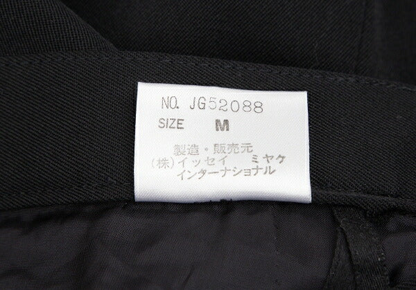 ISSEY MIYAKE Wool Gabardine Tuck Design Skirt Black Size M