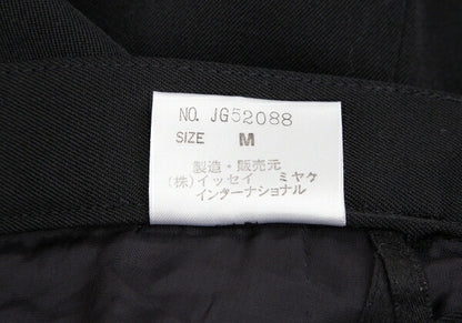 ISSEY MIYAKE Wool Gabardine Tuck Design Skirt Black Size M