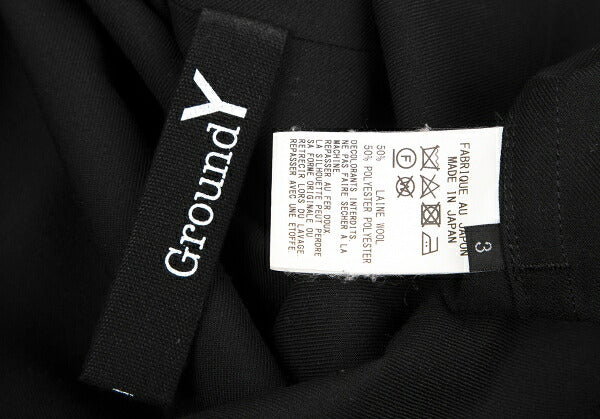 Ground Y 20AW Wool Gabardine Patchwork Jacket Black Size 3