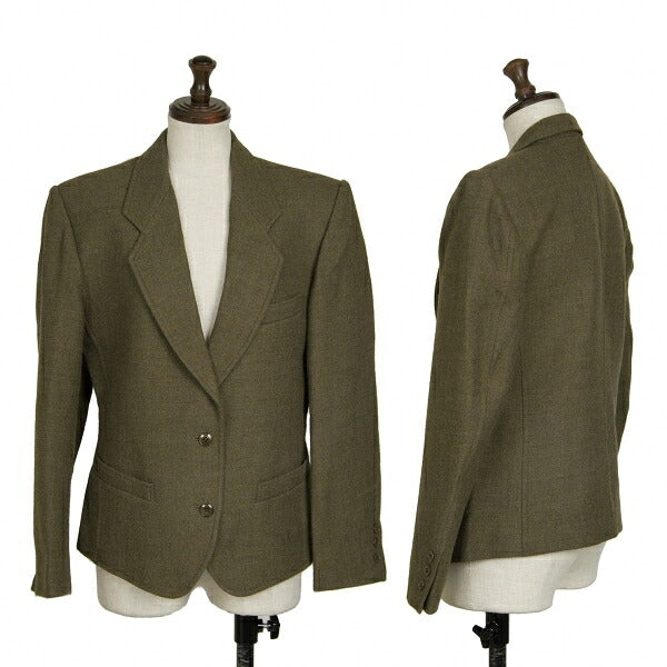 KENZO Wool Cotton 2-Button Jacket Khaki Size M