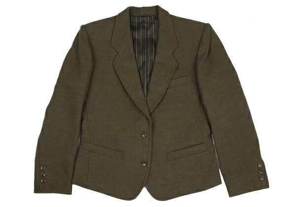 KENZO Wool Cotton 2-Button Jacket Khaki Size M