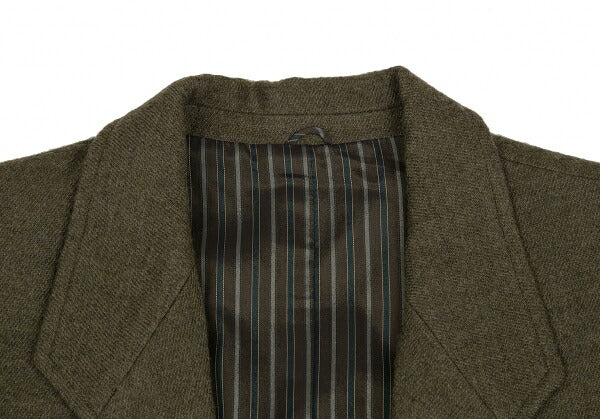 KENZO Wool Cotton 2-Button Jacket Khaki Size M