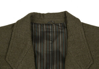 KENZO Wool Cotton 2-Button Jacket Khaki Size M